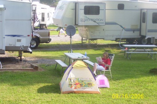 Janice Relaxing at the CampSite